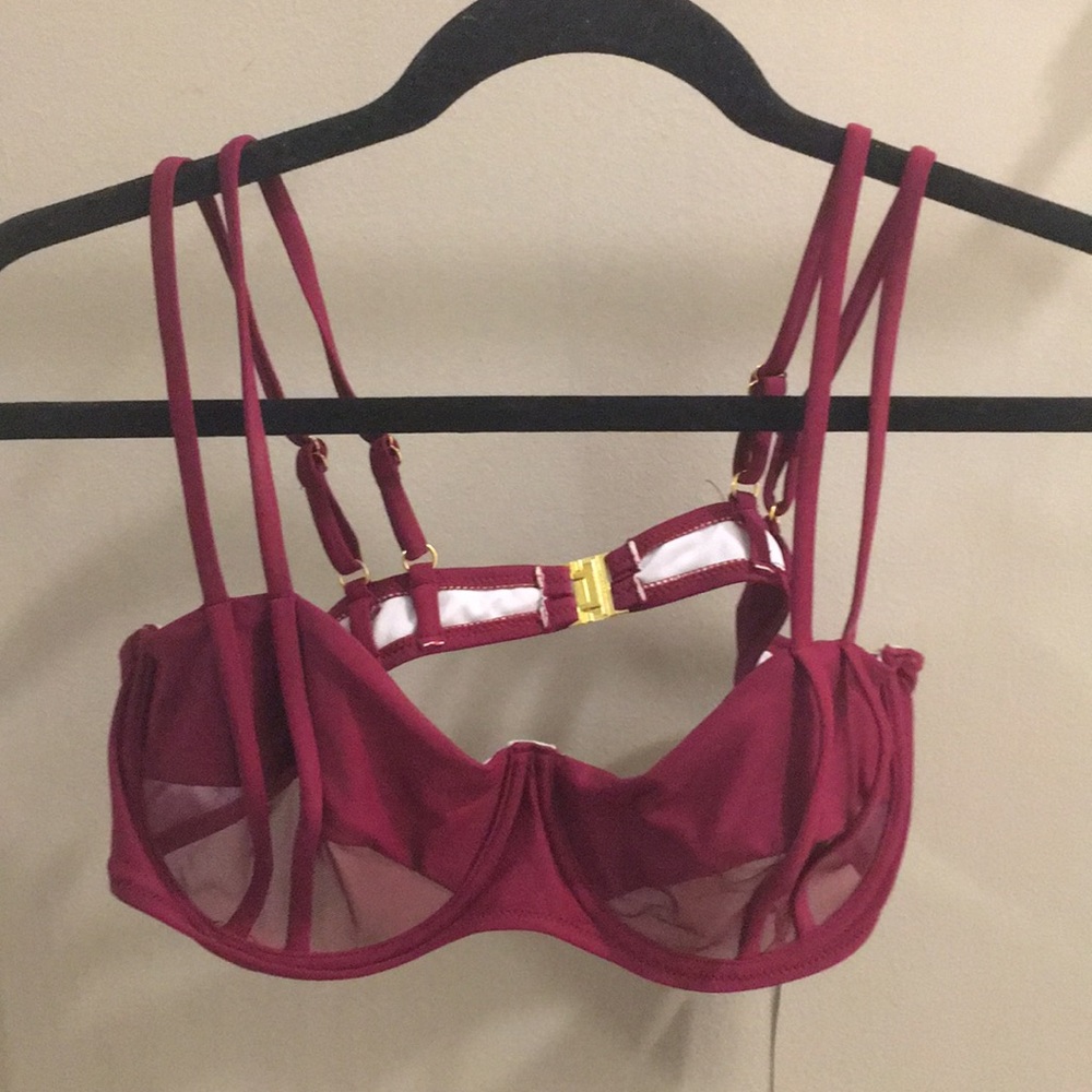 PLT Strappy Mesh Cutout Underwire Bikini